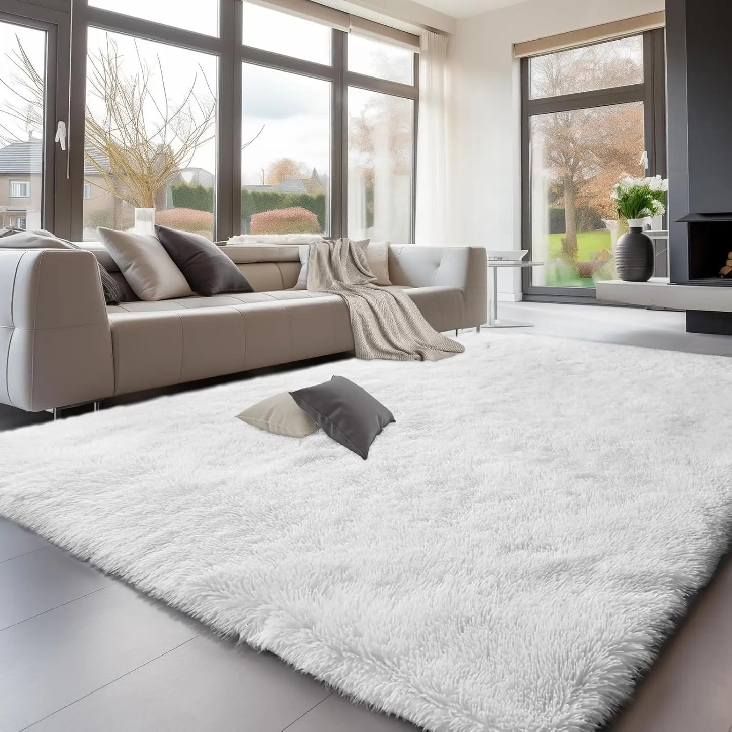 Sour Lemon Shaggy Rug - Plush, Non-Slip, Easy Clean - 3 Sizes