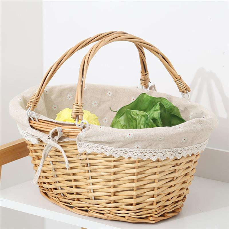 Willow Flower Girl Basket - Rustic Wicker Storage & Decor