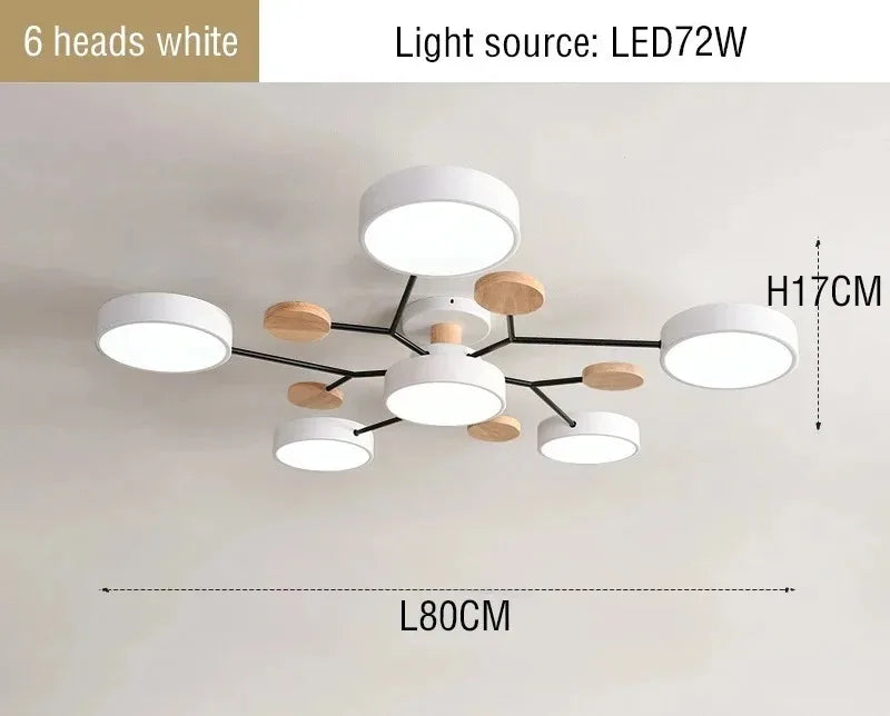 Modern Macaron Chandelier - 3-Color Dimmable LED Light