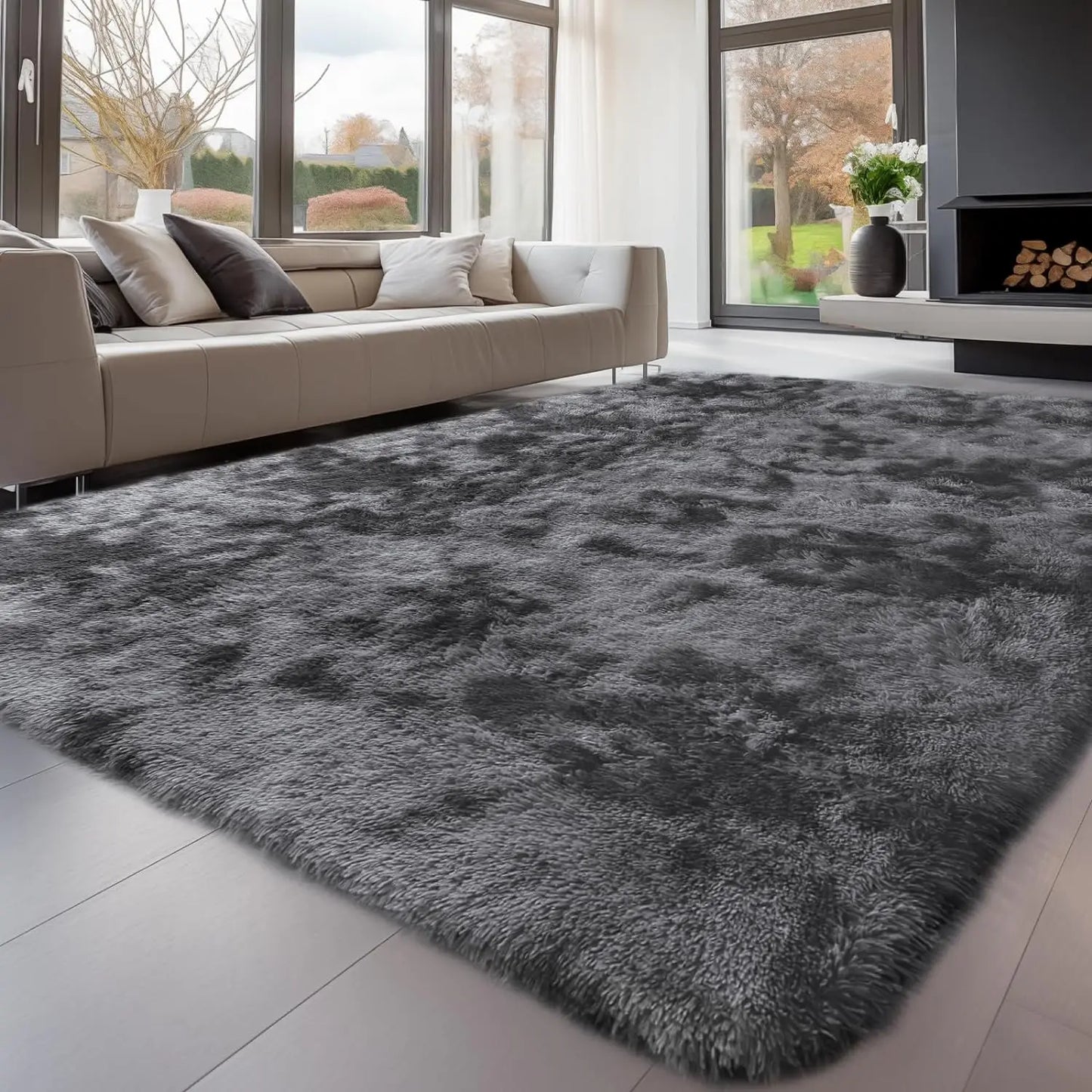 Sour Lemon Shaggy Rug - Plush, Non-Slip, Easy Clean - 3 Sizes