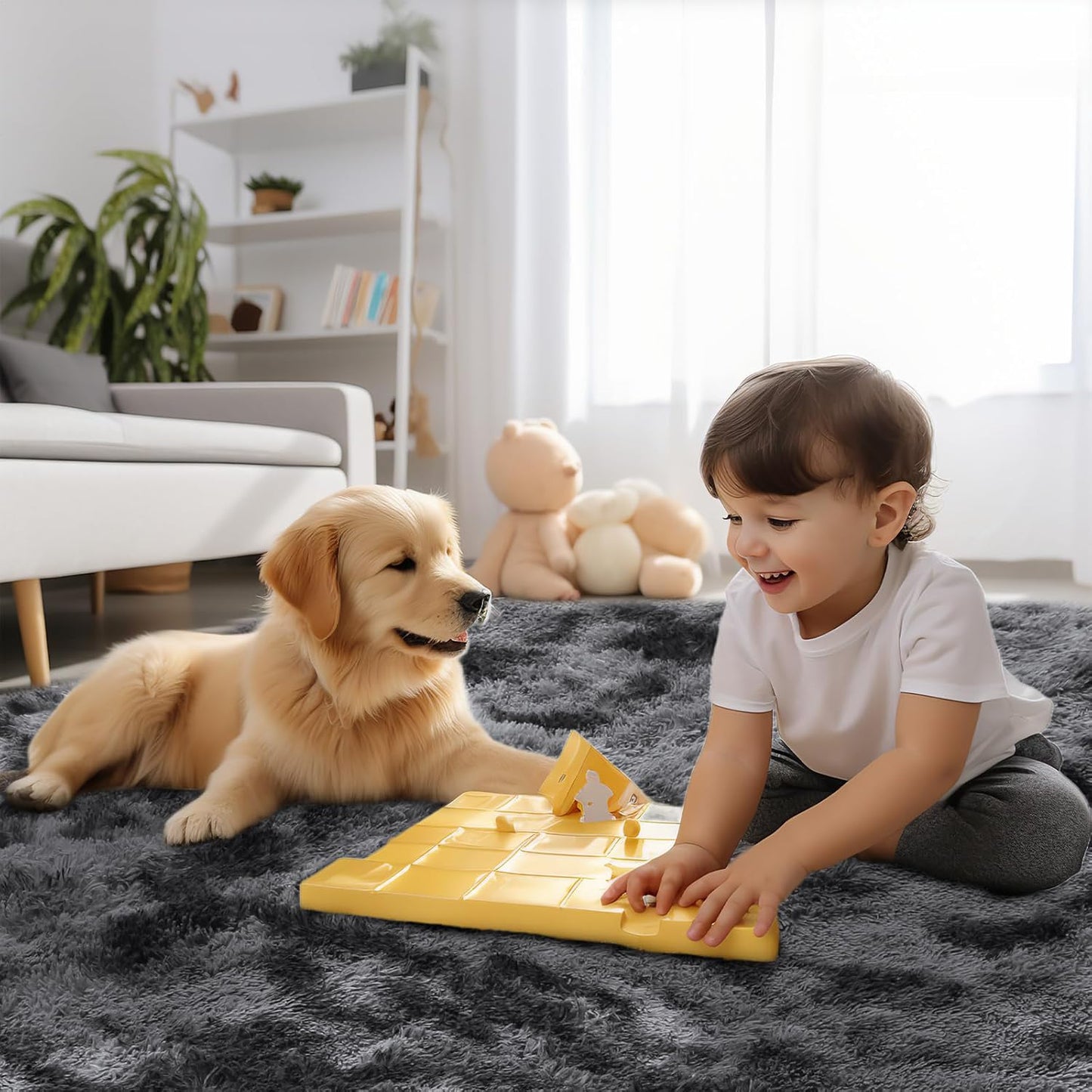 Sour Lemon Shaggy Rug - Plush, Non-Slip, Easy Clean - 3 Sizes