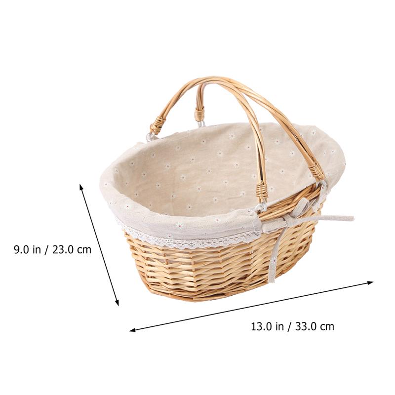 Willow Flower Girl Basket - Rustic Wicker Storage & Decor