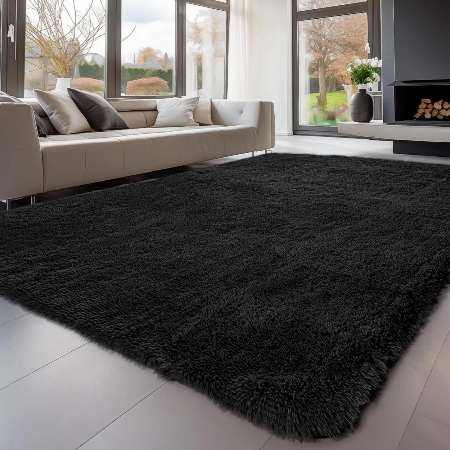 Sour Lemon Shaggy Rug - Plush, Non-Slip, Easy Clean - 3 Sizes