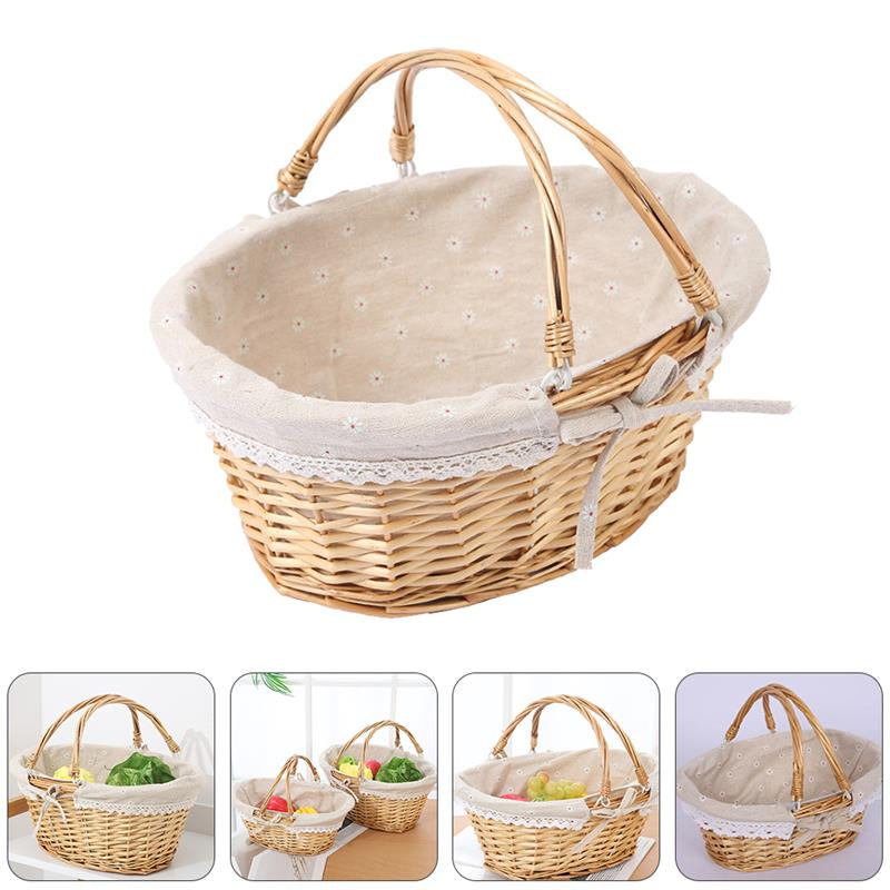 Willow Flower Girl Basket - Rustic Wicker Storage & Decor