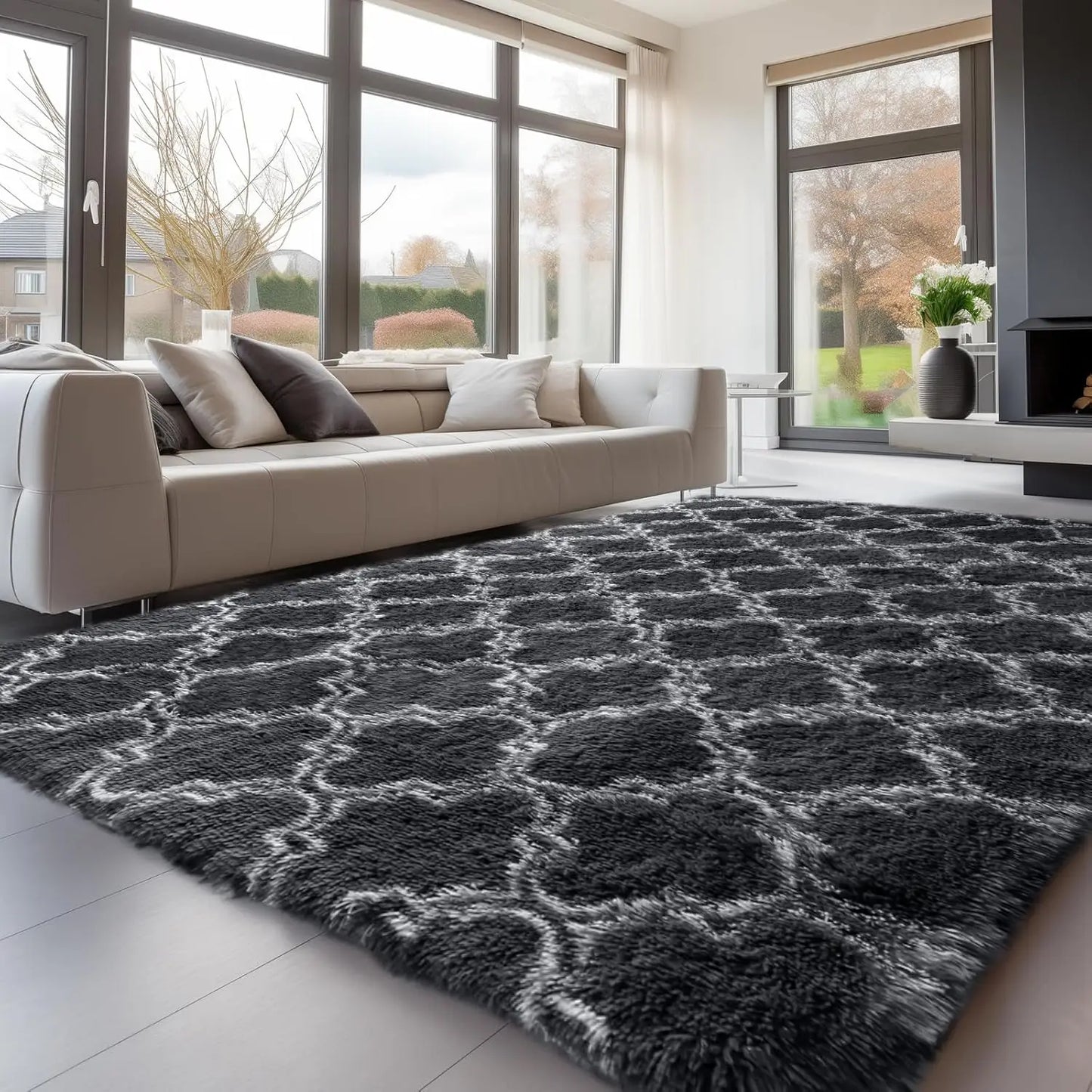 Sour Lemon Shaggy Rug - Plush, Non-Slip, Easy Clean - 3 Sizes