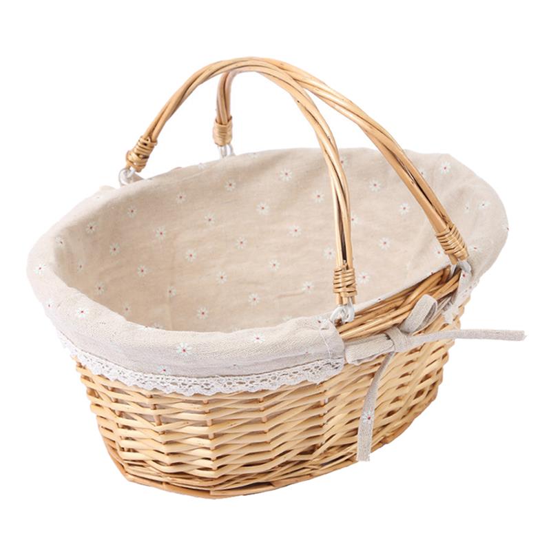 Willow Flower Girl Basket - Rustic Wicker Storage & Decor