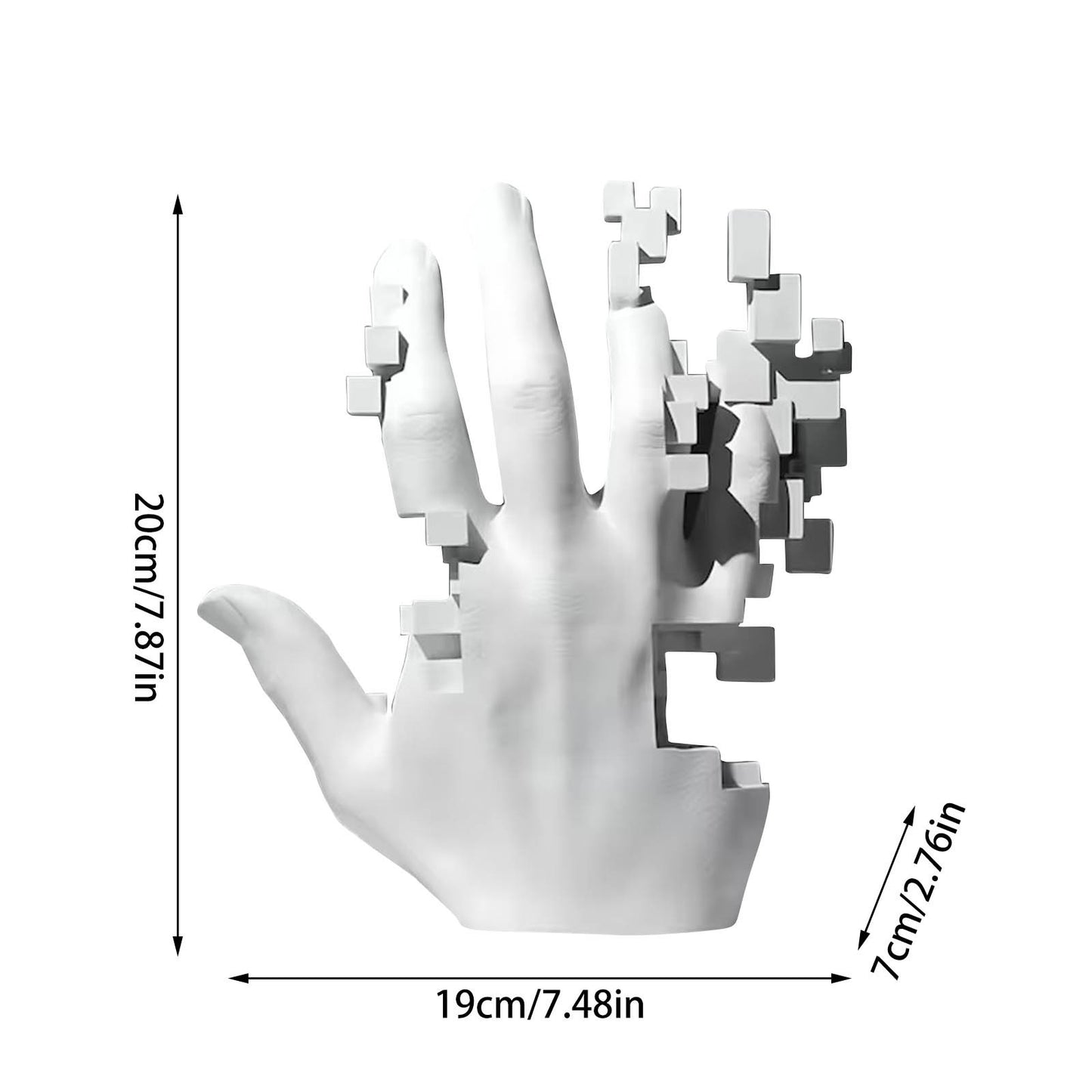 Abstract Resin Hand Sculpture - Vintage Living Room Decor