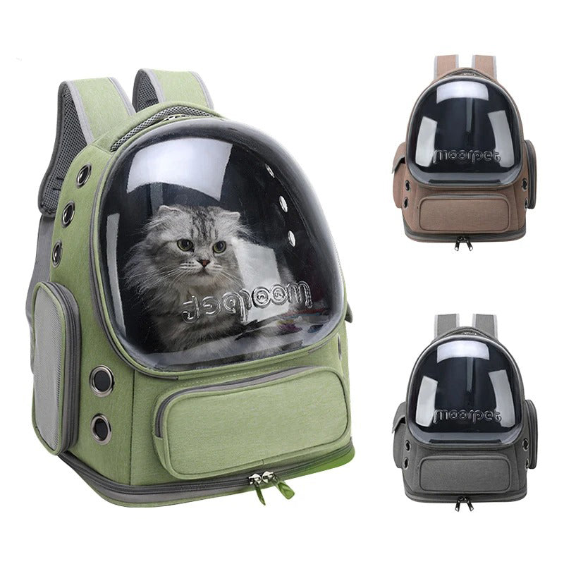 Space Capsule Cat Backpack: Transparent, Double Shoulder