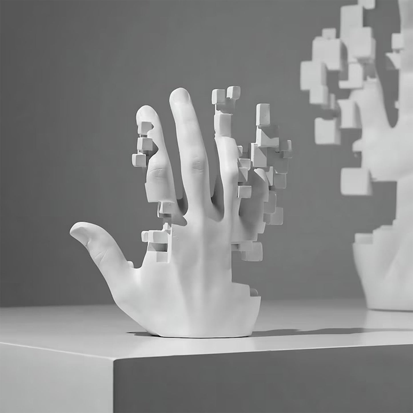 Abstract Resin Hand Sculpture - Vintage Living Room Decor