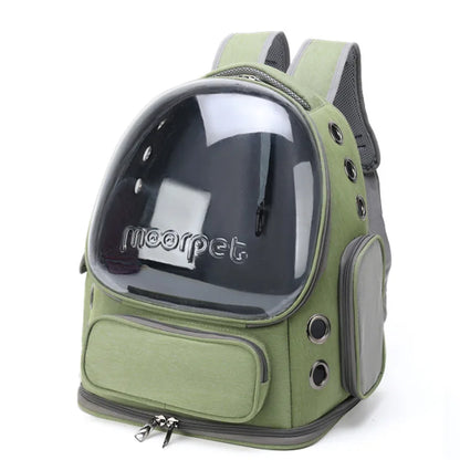 Space Capsule Cat Backpack: Transparent, Double Shoulder