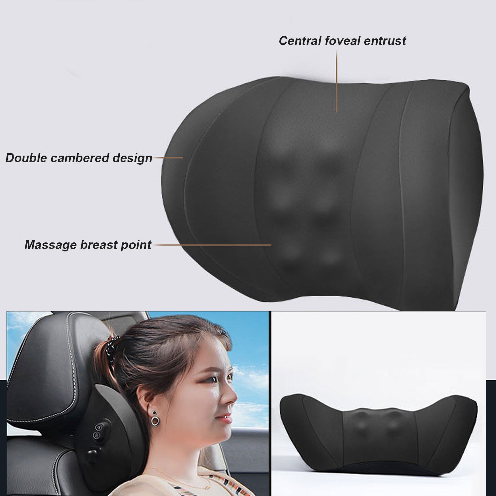 Electric Shiatsu Car Neck Pillow 12V USB for Travel