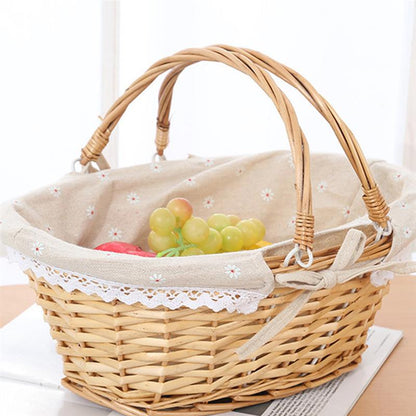 Willow Flower Girl Basket - Rustic Wicker Storage & Decor